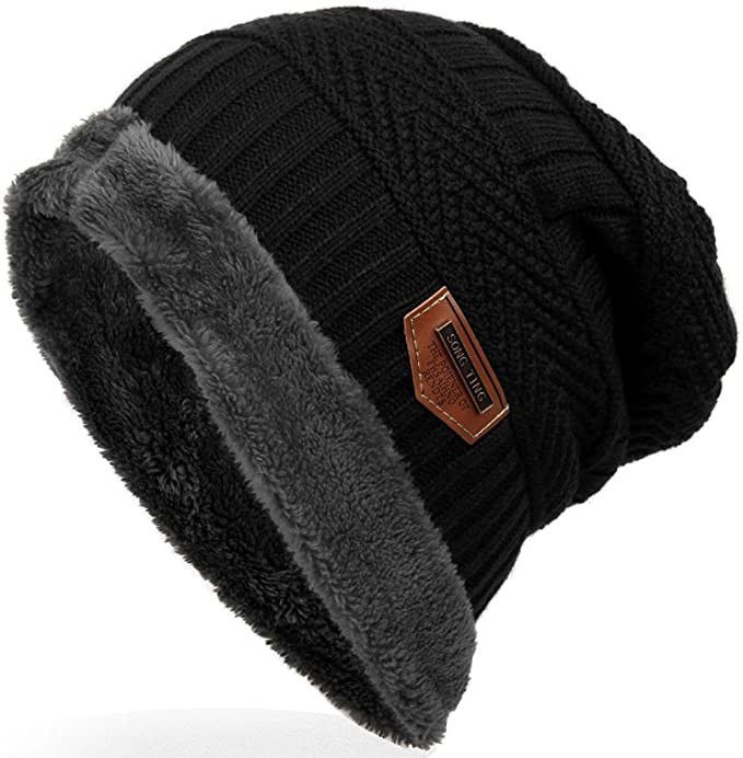 Ensnovo Mens Winter Soft Lined Golf Beanie Hats