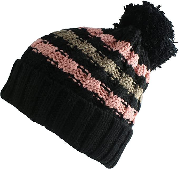 Morehats Womens Multi Color Pom Pom Golf Beanies