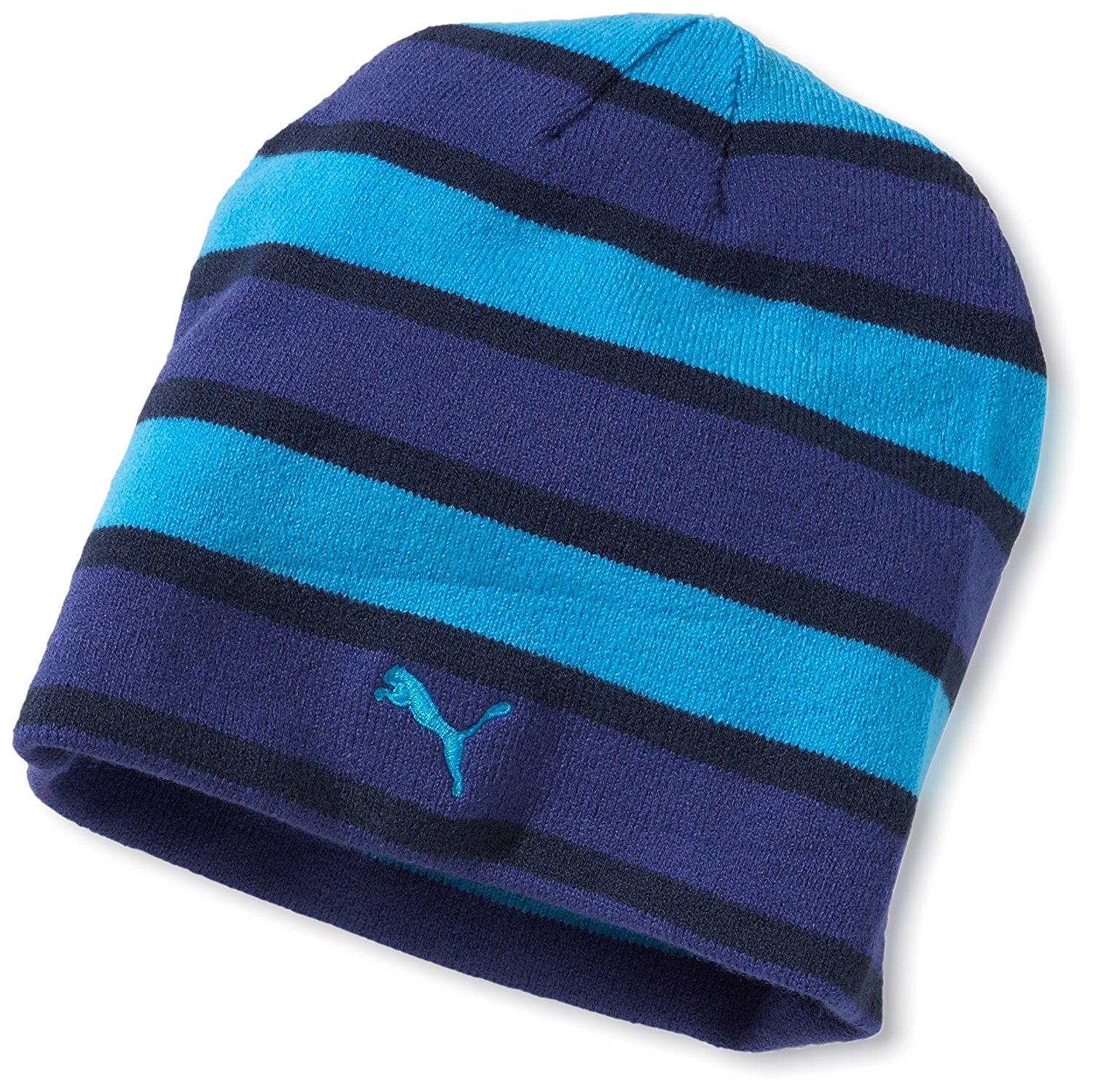 Puma Womens Blue Cliffe Reversible Winter Golf Beanie Hats