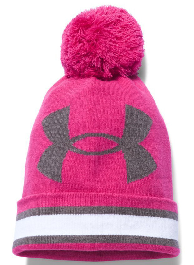 Womens Under Armour Power In Pink Pom Golf Beanie Hats