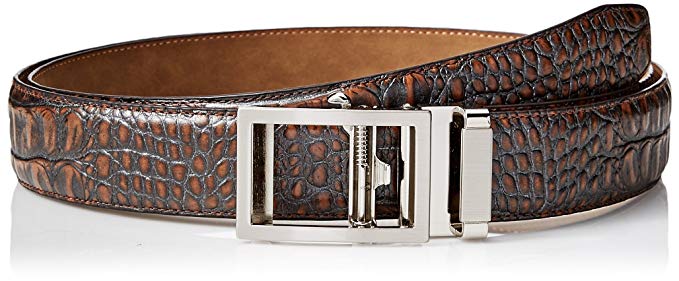 Greg Norman Mens Croco Grain Adjustable Comfort Fit Ratchet Golf Belts