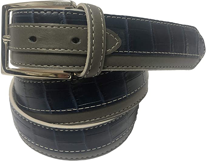 Fresco Mens Alligator Embossed Calf Patchwork Golf Belts