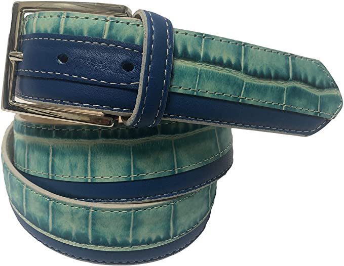 Fresco Mens Alligator Embossed Calf Patchwork Golf Belts