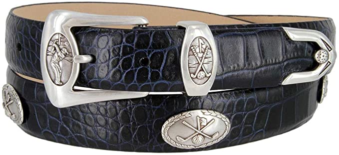 Mens Italian Calfskin Leather Designer Golf Belts