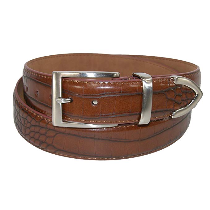 Mens PGA Tour Crocodile Print Leather Golf Belts