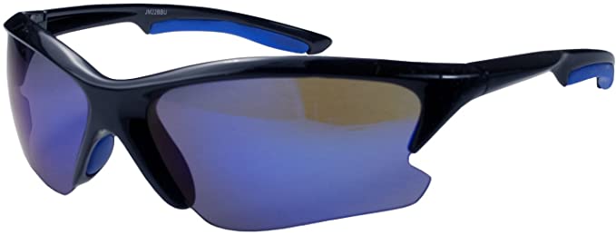 JiMarti Mens JM22 Sport Wrap Mirror Lens TR90 Unbreakable Golf Sunglasses
