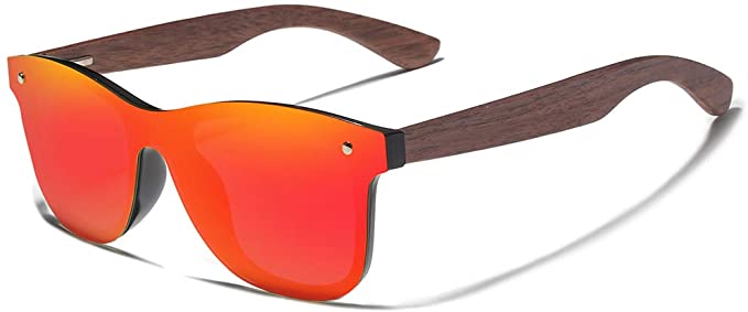 Womens Kingseven Bamboo Wood Polarized Golf Sunglasses