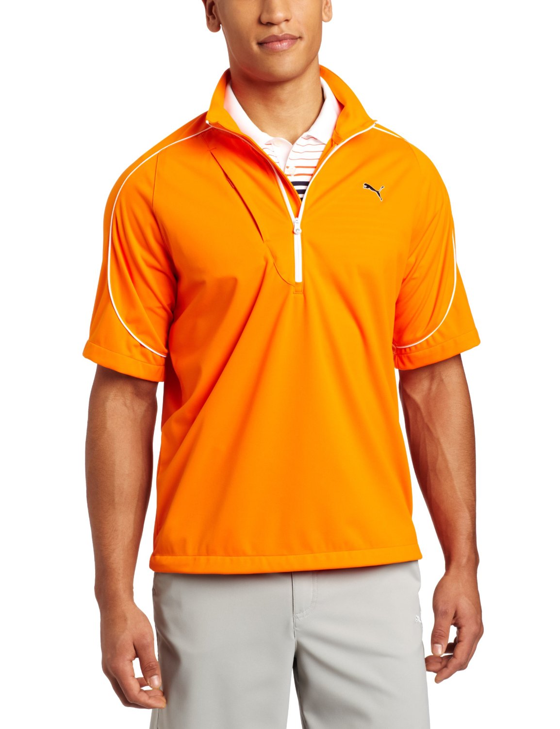 Mens Puma Knit Wind Short Sleeve Golf Jackets