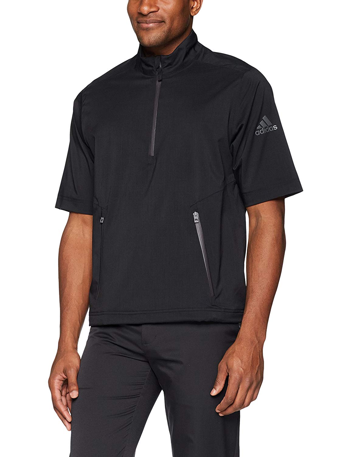 Mens Adidas Climaproof Heather Rain Short Sleeve Golf Pullovers