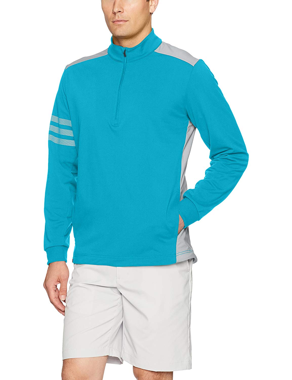 Adidas Mens Competition 3 Stripe Quarter Zip Golf Pullovers