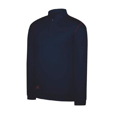 Adidas Contrast Textured Half Zip Golf Pullovers