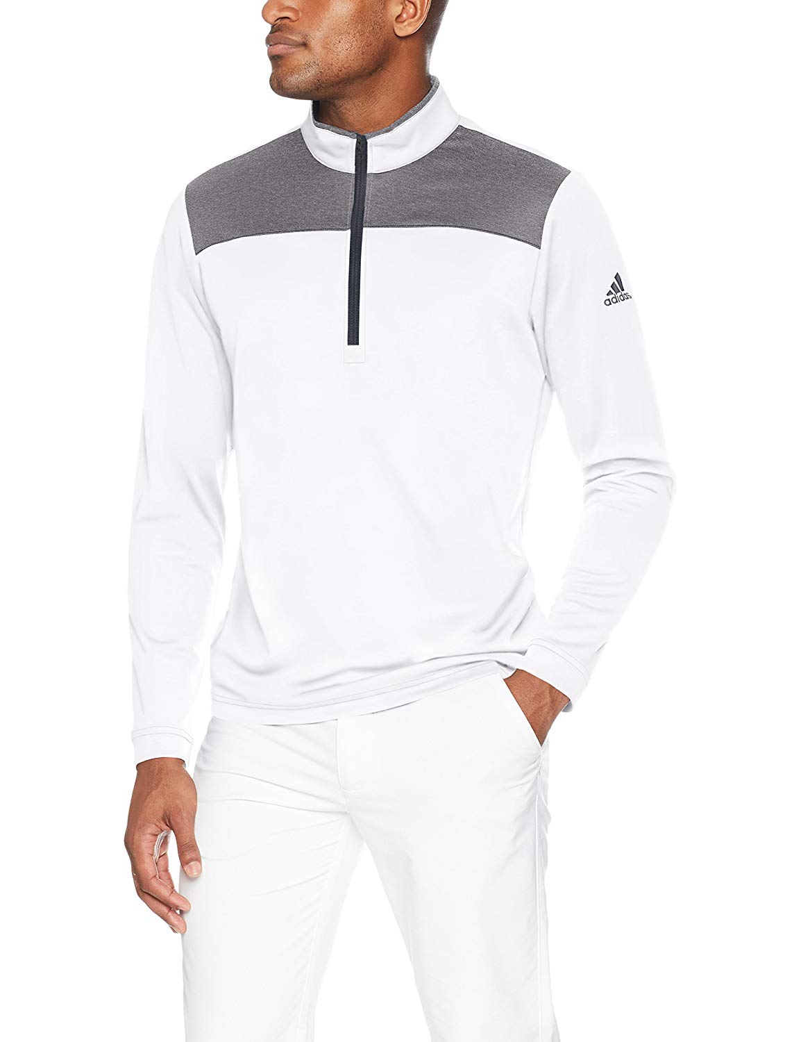 Mens Adidas Lightweight UPF Quarter Zip Golf Pullovers
