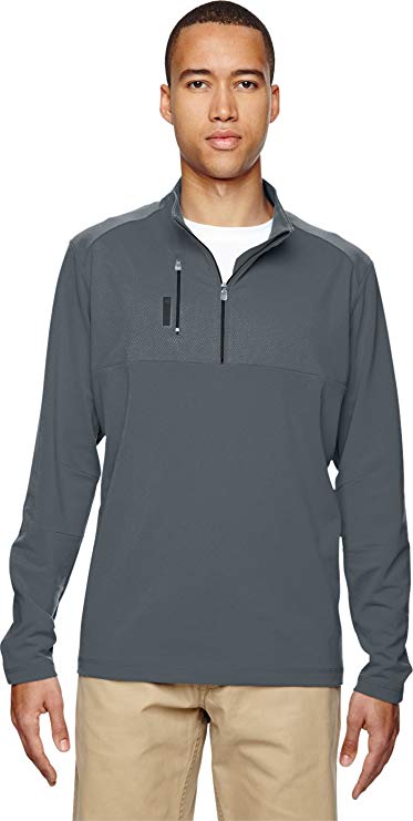 Adidas Mens Puremotion Mixed Media Quarter Zip Golf Pullovers