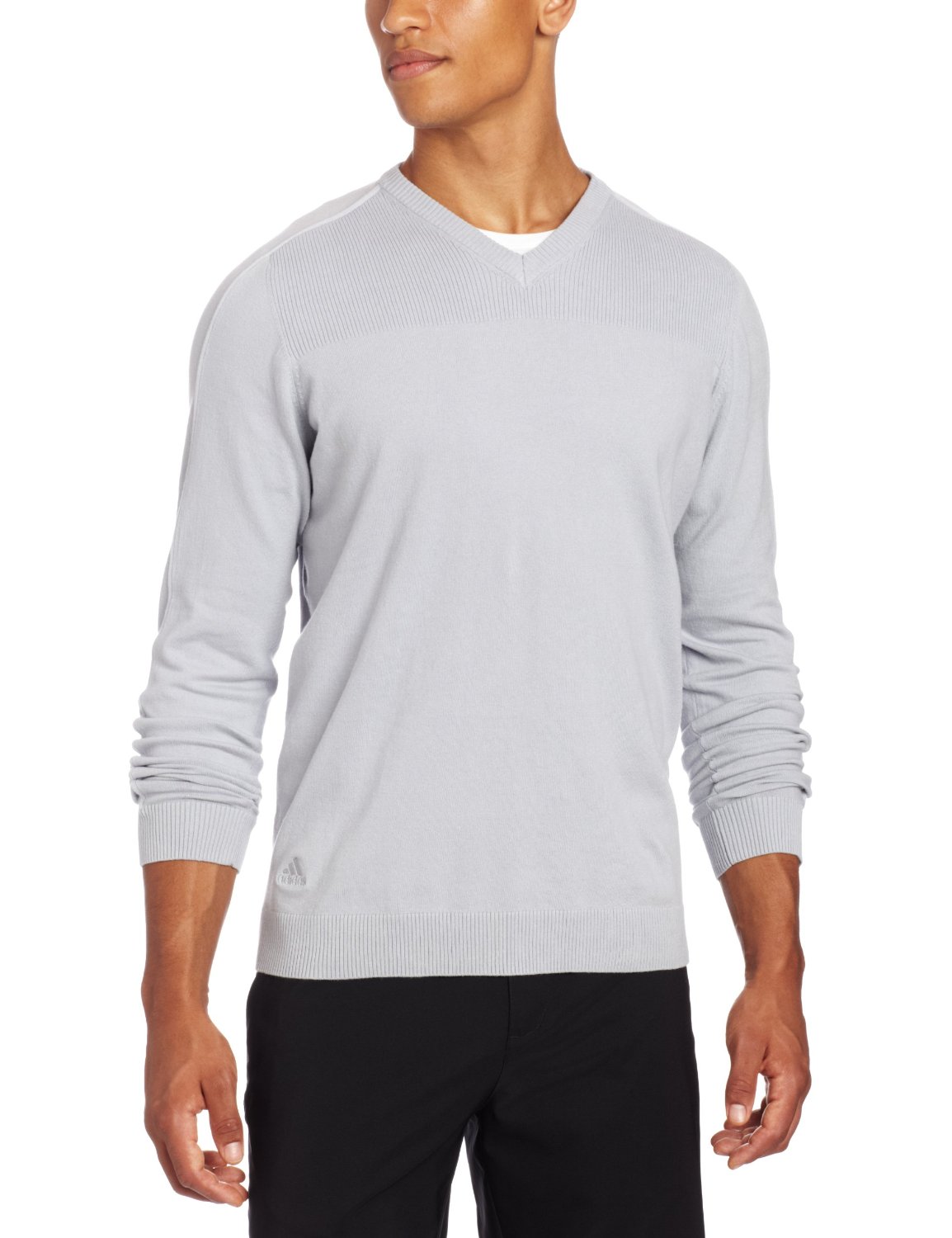 Mens Adidas Textured V-Neck Golf Pullovers