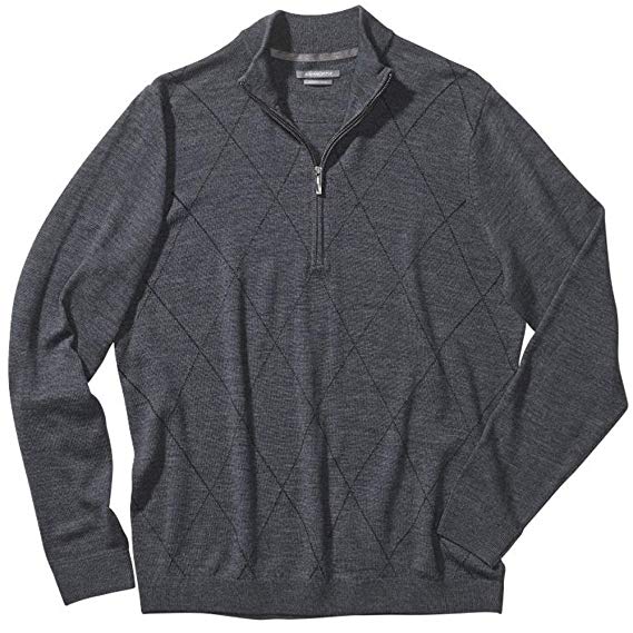 Mens Ashworth Diamond Merino Wool Half Zip Golf Sweaters