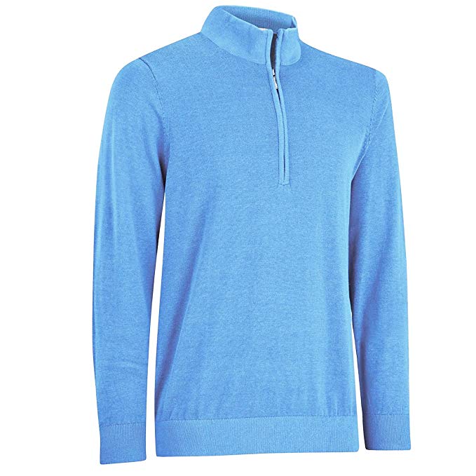 Mens Ashworth Solid Full Zip Pima Golf Sweaters