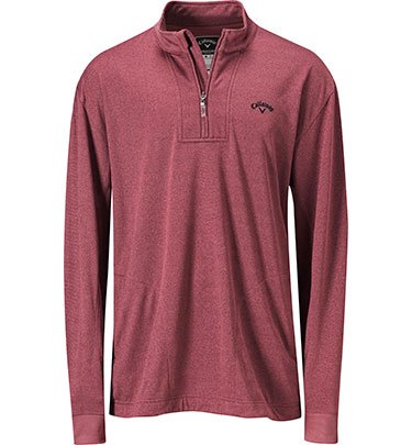 Mens Callaway B&T Quarter Zip Heather Fleece Golf Pullovers