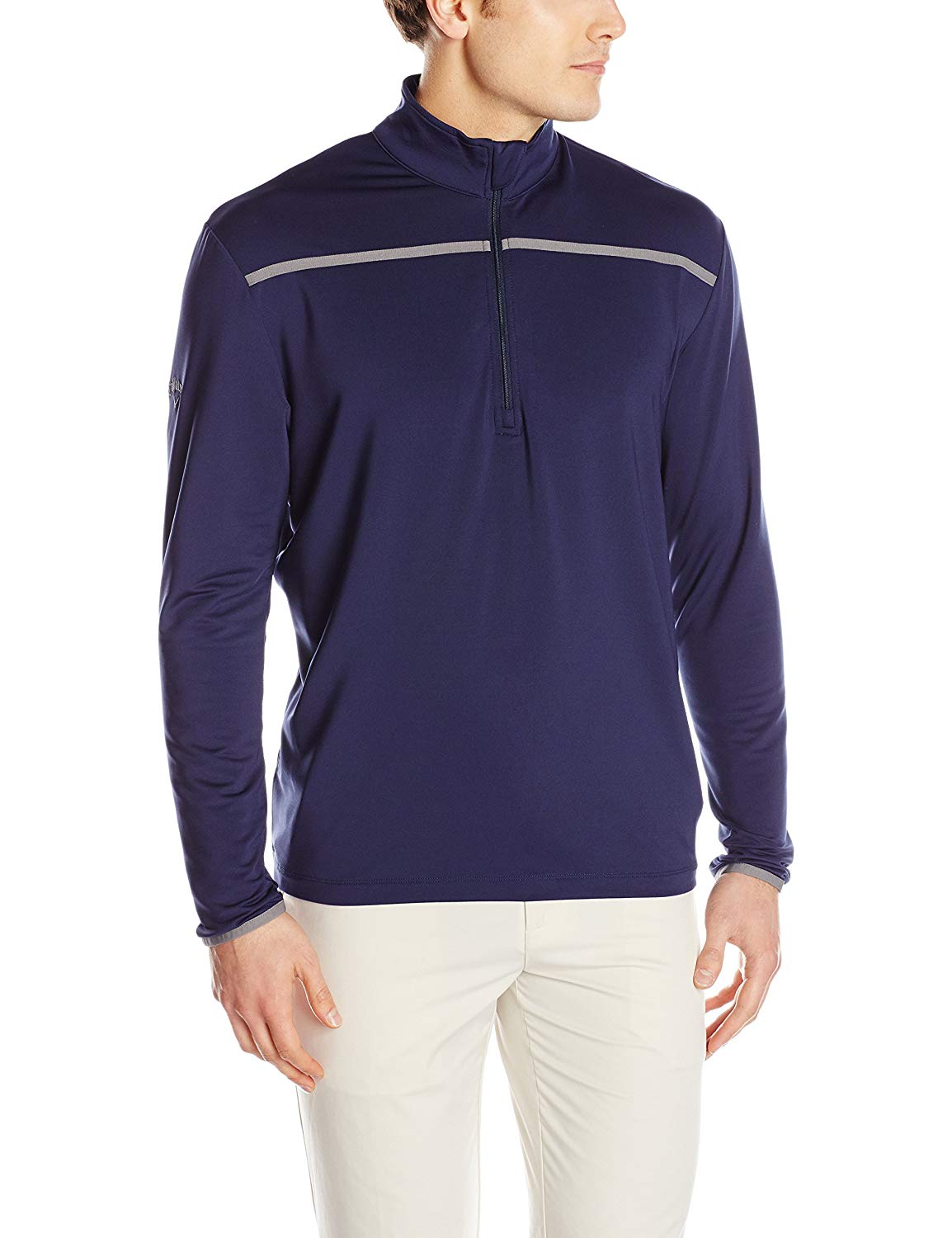 Callaway Mens Chest Stripe Mock Golf Pullovers