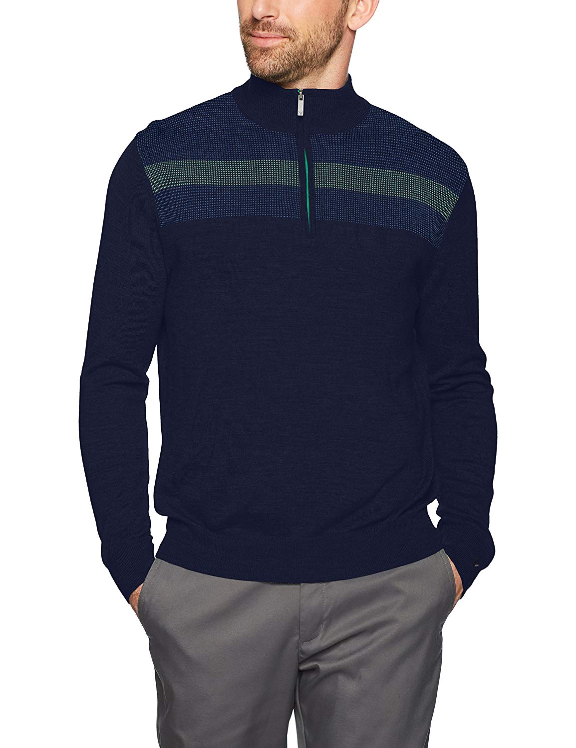 Mens Callaway Opti-Therm Textured Jacquard Golf Sweaters