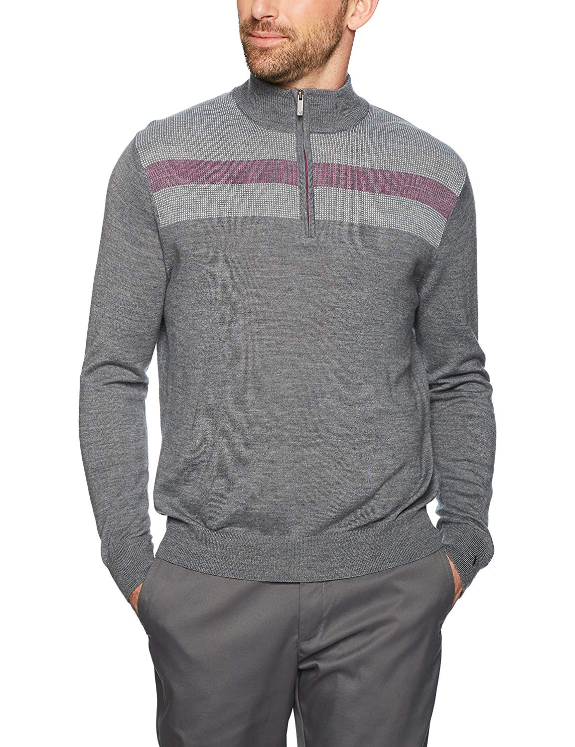 Callaway Mens Opti-Therm Textured Jacquard Golf Sweaters