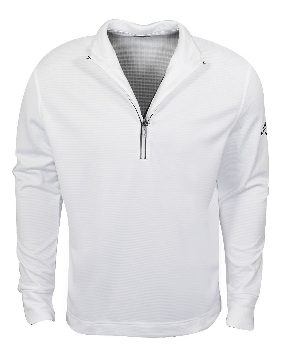 Callaway Mens Waffle Fleeced Quarter Zip Midlayer Long Sleeve Golf Pullovers