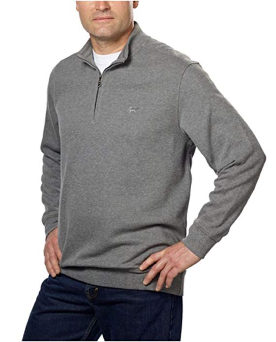 Mens Greg Norman Contemporary Ribbed Quarter Zip Mock Neck Golf Sweaters