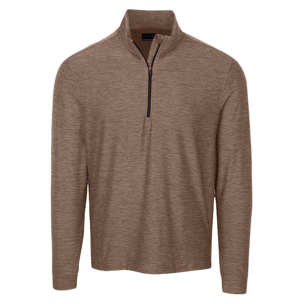 Mens Greg Norman Heather Quarter Zip Golf Mocks