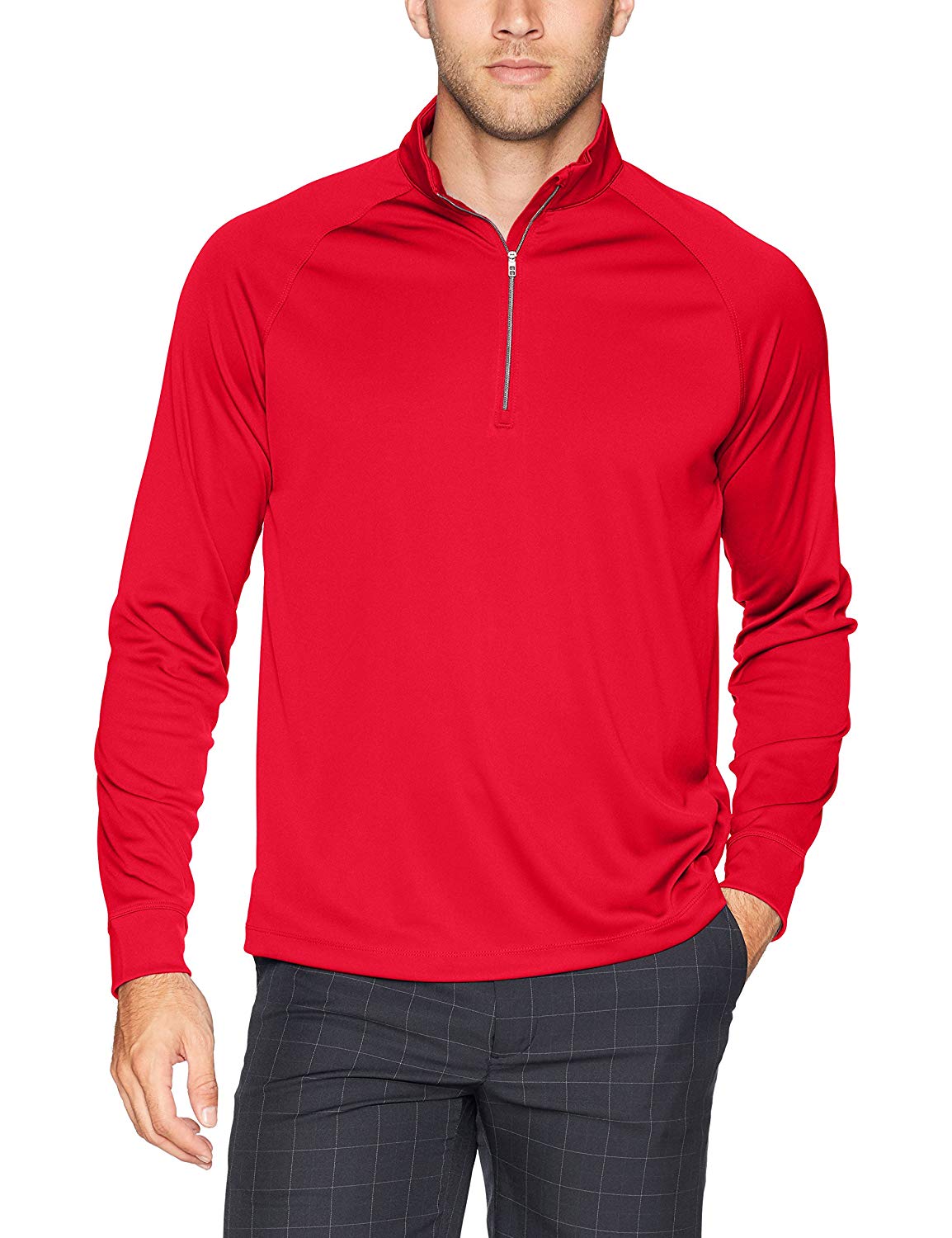 Mens Greg Norman Long Sleeve Quarter Zip Golf Mocks