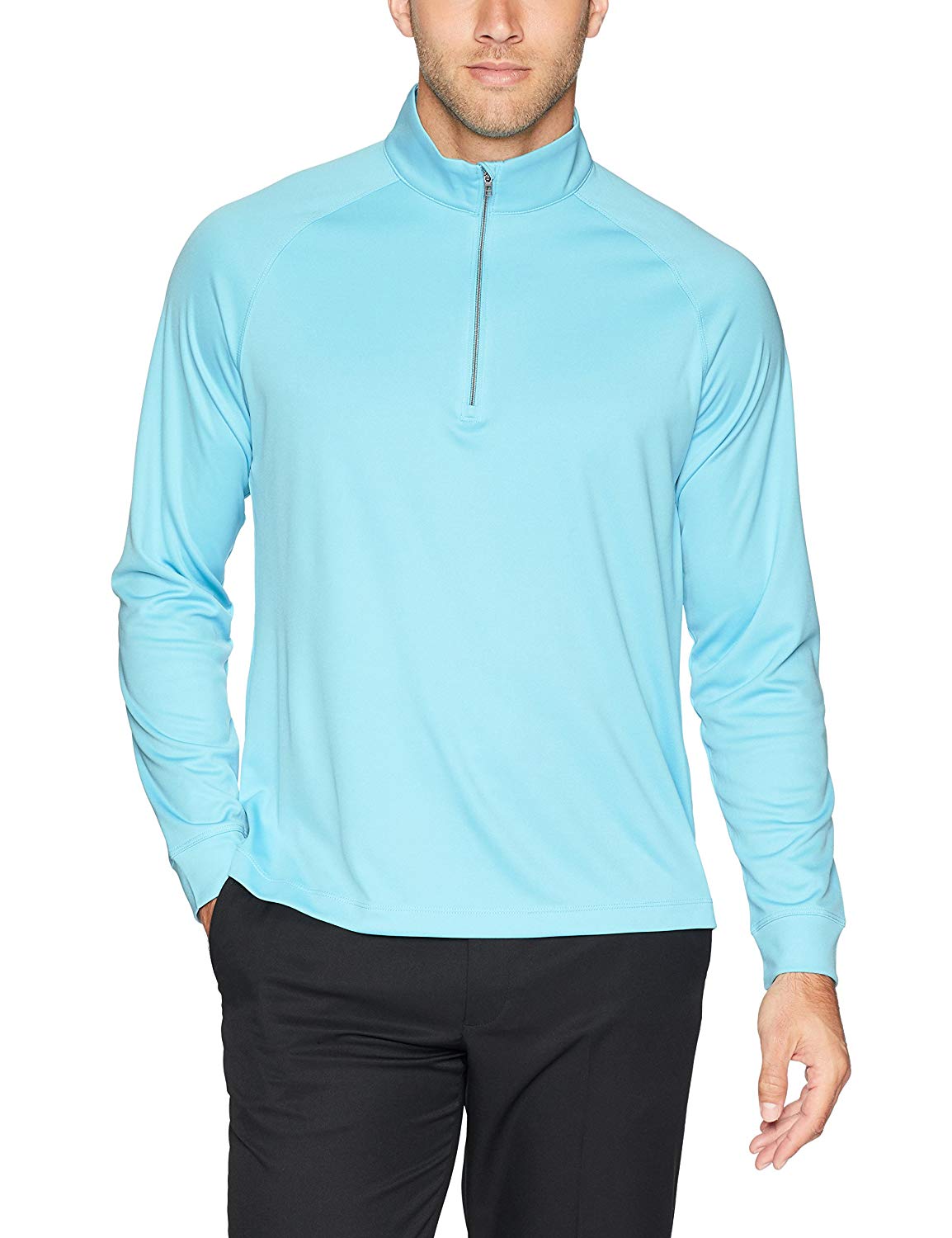 Greg Norman Mens Long Sleeve Quarter Zip Golf Mocks