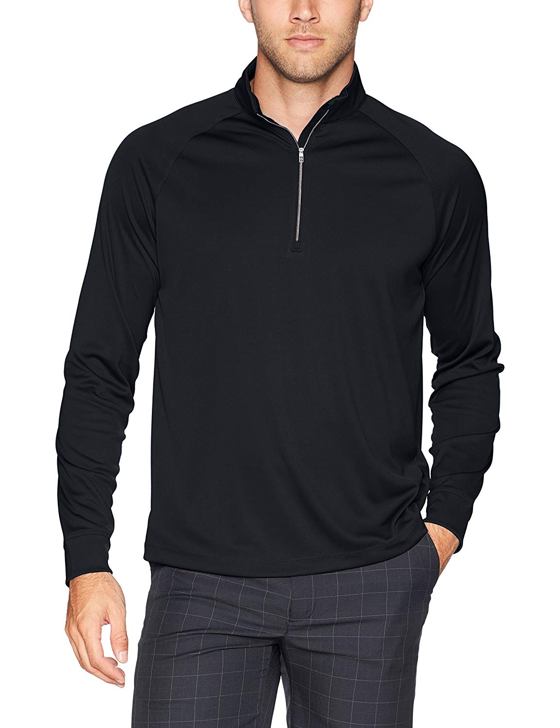 Greg Norman Mens Long Sleeve Quarter Zip Golf Mocks