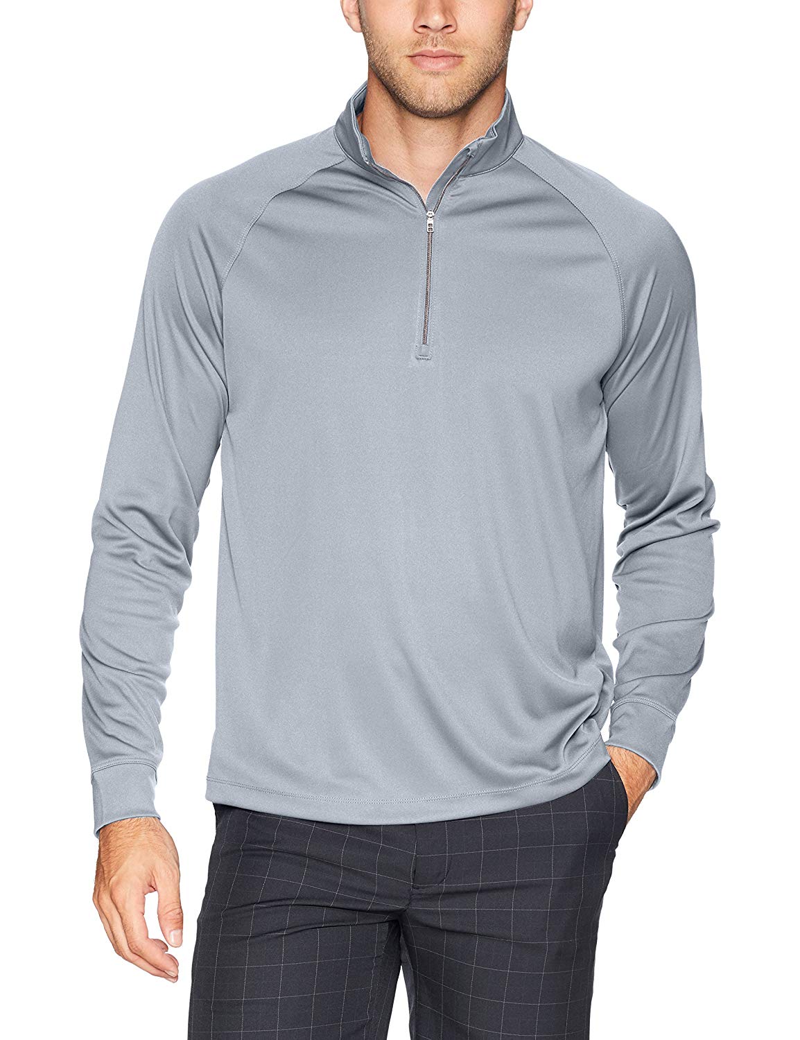 Greg Norman Mens Long Sleeve Quarter Zip Golf Mocks