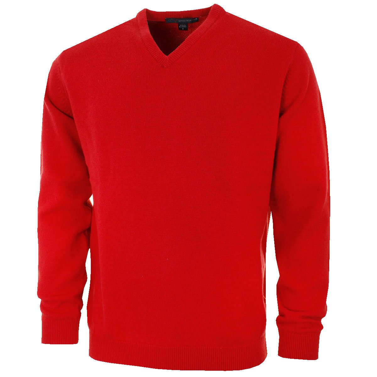 Mens Greg Norman V-Neck Lambswool Sweater Golf Pullovers