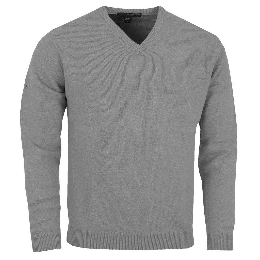 Greg Norman Mens V-Neck Lambswool Sweater Golf Pullovers