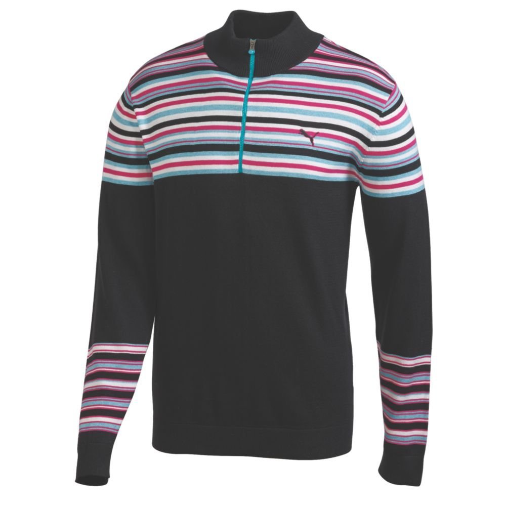 Mens Puma NA Stripe Half Zip Golf Sweaters