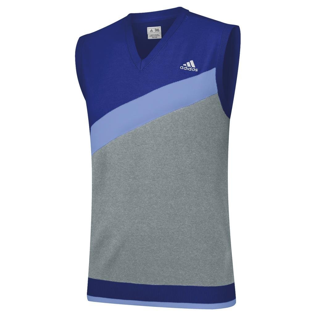 Mens Adidas 2014 Angular Heathered Blocked V-Neck Golf Sweater Vests
