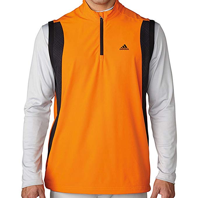 Mens Adidas Performance Stretch Half Zip Golf Wind Vests