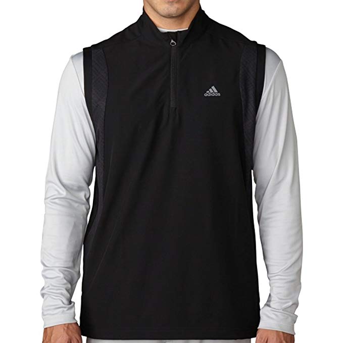 Adidas Mens Performance Stretch Half Zip Golf Wind Vests