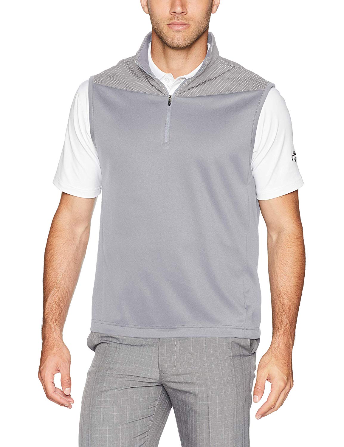 Mens Greg Norman Block Textured Golf Vests