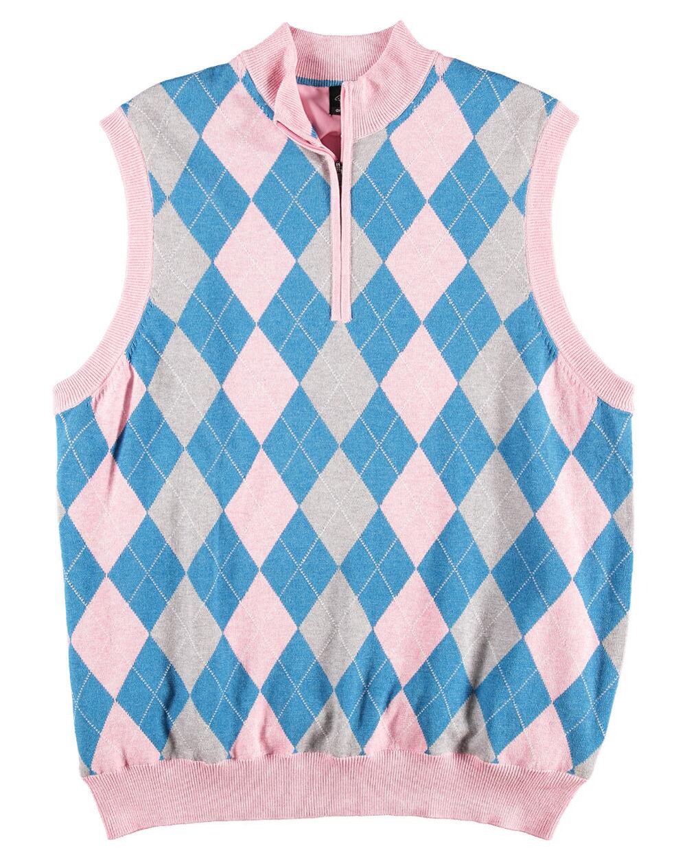 Greg Norman Mens Collection Lined Argyle Golf Wind Vests