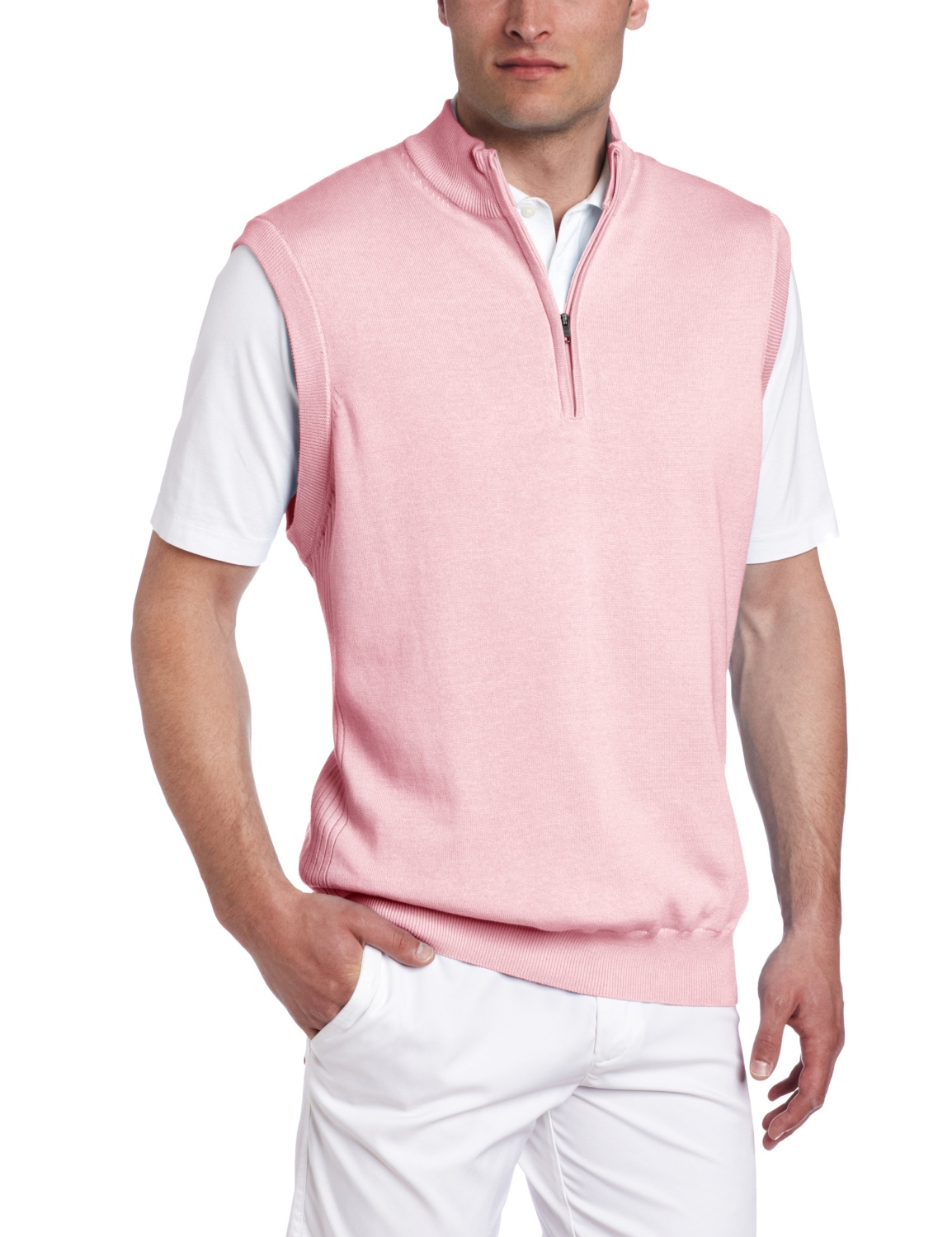 Mens Greg Norman Collection Lined Pima Golf Vests