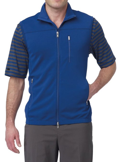 Mens Greg Norman Full Zip Fashion Golf Vests