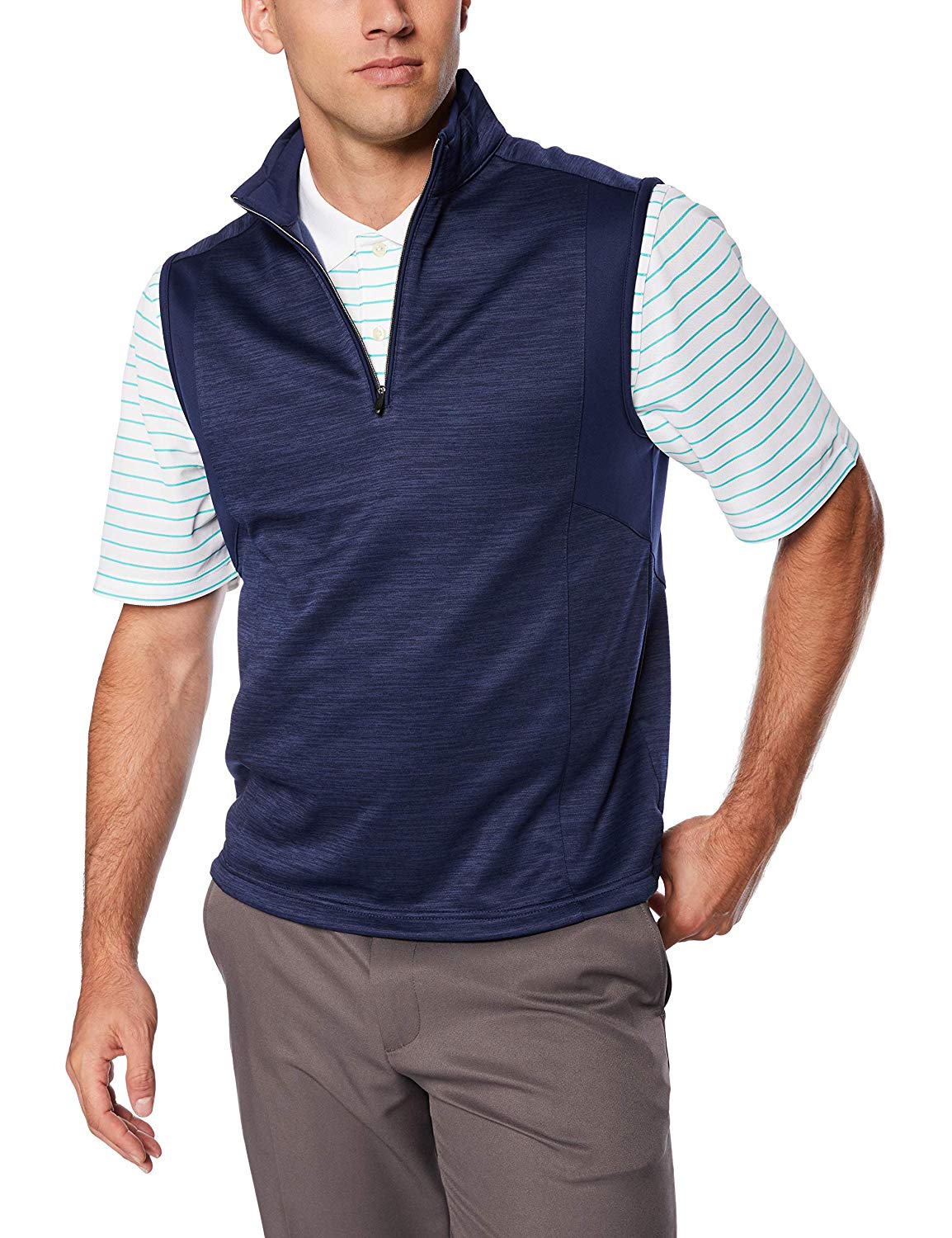 Greg Norman Mens Heathered Fleece Golf Vests
