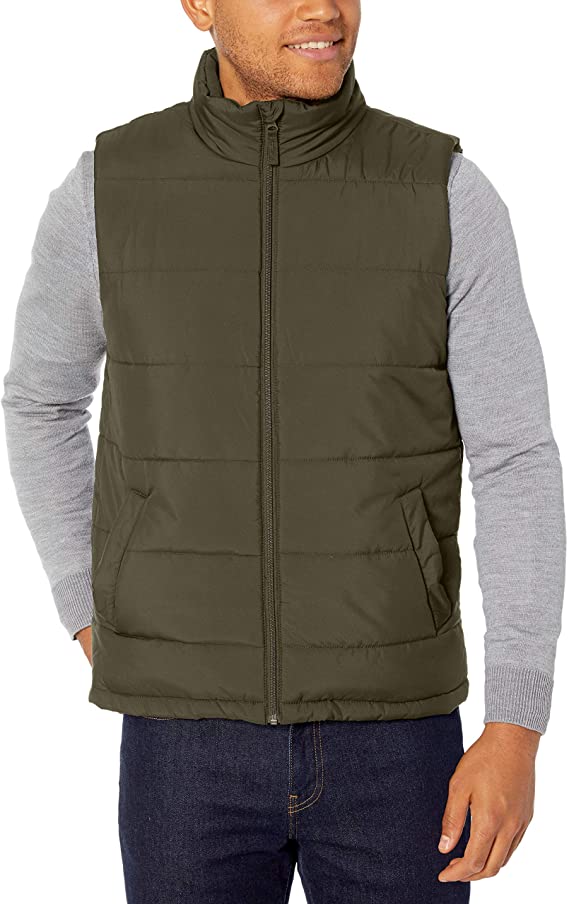 Amazon Essentials Mens Mid-Weight Puffer Golf Vests