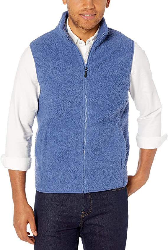 Amazon Essentials Mens Sherpa Fleece Golf Vests