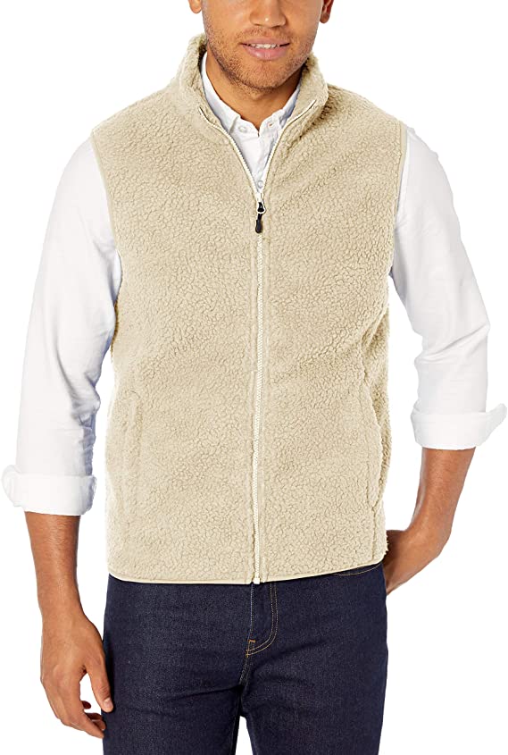 Amazon Essentials Mens Sherpa Fleece Golf Vests