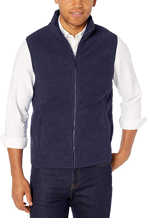 Amazon Essentials Mens Sherpa Fleece Golf Vests