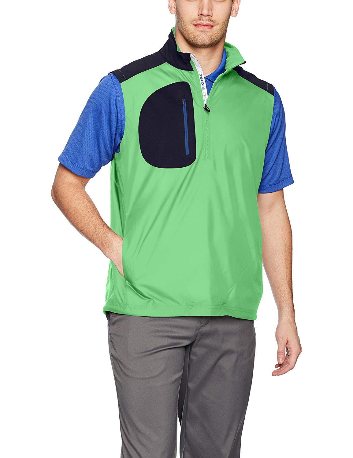 Mens Zero Restriction Bolt Water Repellent Golf Wind Vests