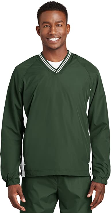 Mens Sport-Tek Tipped V-Neck Raglan Golf Windshirts