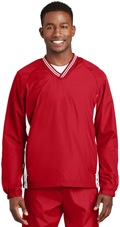 Sport-Tek Mens Tipped V-Neck Raglan Golf Windshirts