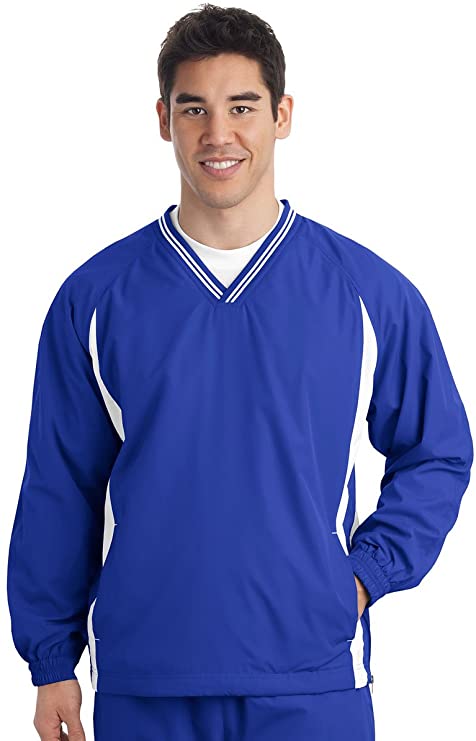 Sport-Tek Mens Tipped V-Neck Raglan Golf Windshirts